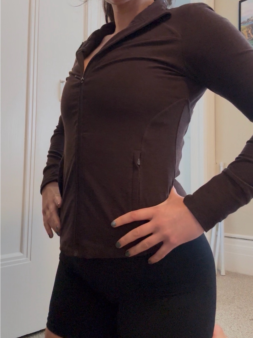 Beyond Yoga Women’s Brown Zip-Front Athletic Jacket